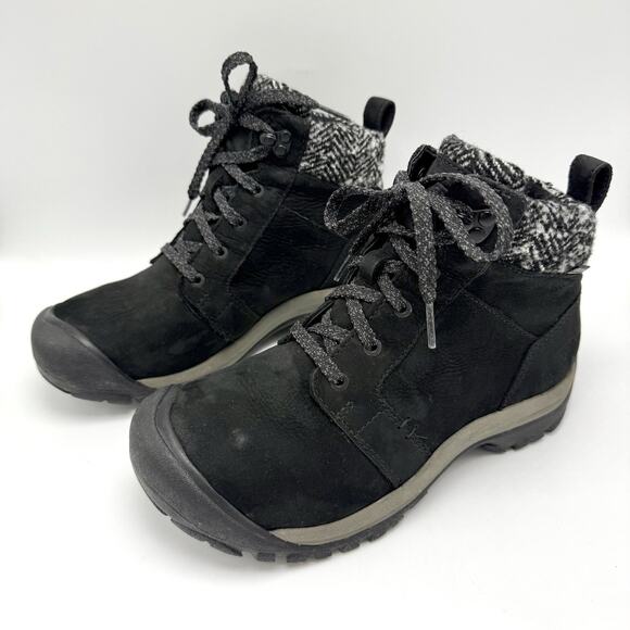 Keen Kaci II 2 Waterproof Mid Winter Hiking Boots Size 7.5 Black Suede Insulated - Picture 4 of 10